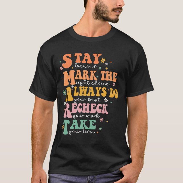 T-shirt Smart Test Day Squad Funny Student Teacher Test Te (Devant)