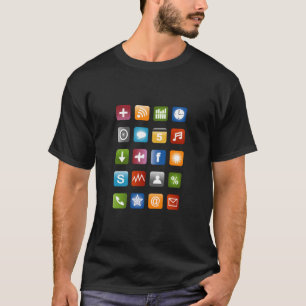 T-shirt Smartphone avec icônes d'application color
