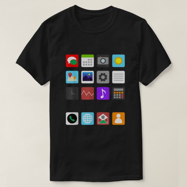T-shirt Smartphone Mobile App Cellule Téléphone Costume Ha (Design devant)