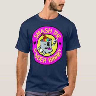 T-shirt Smash Le Genre Binary Cute Arc-en-ciel toon