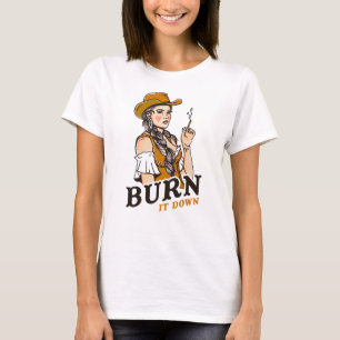 T-shirt Smash Le Patriarcat Drôle Feministe Cowgirl Cadeau