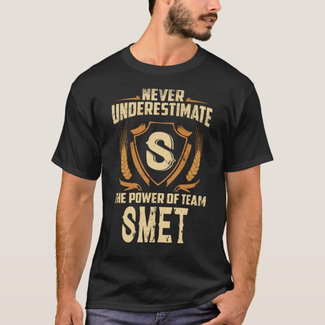 T-shirt SMET Nom T Chemise, SMET nom de famille crête (Devant)