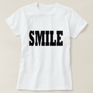 T-shirt SMILE Black Slogan Typographie