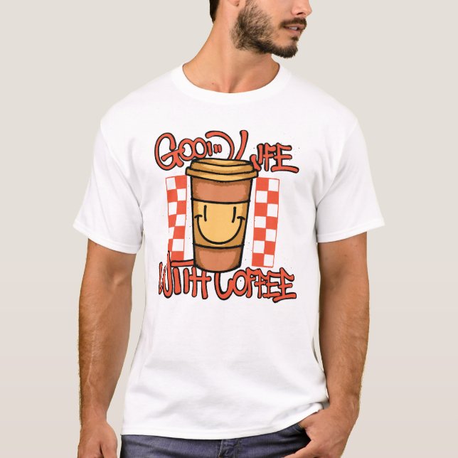T-shirt Smile Coffee Cup Streetwear (Devant)