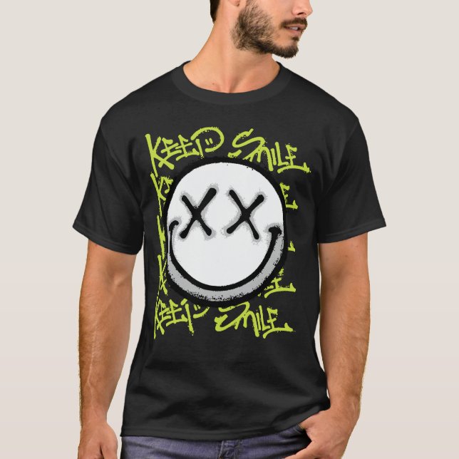 T-shirt Smile Face Crossed Eyes streetwear (Devant)