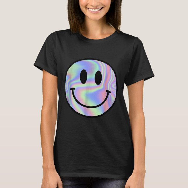 T-shirt Smile Face Shirt Happy Smiling Face Rave Edm Music (Devant)