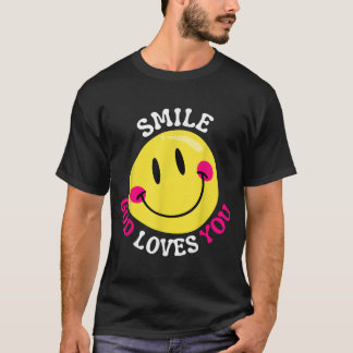 T-shirt Smile God Loves You Happy Faith Love Jesus Christ 
