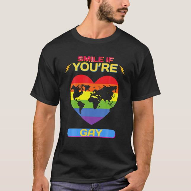 T-shirt Smile If You are Gay - Drôle Dire Sarcastique Funn (Devant)