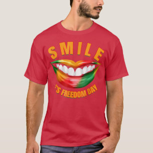 T-shirt Smile It's Freedom Day, Afro Black Woman Juneteen