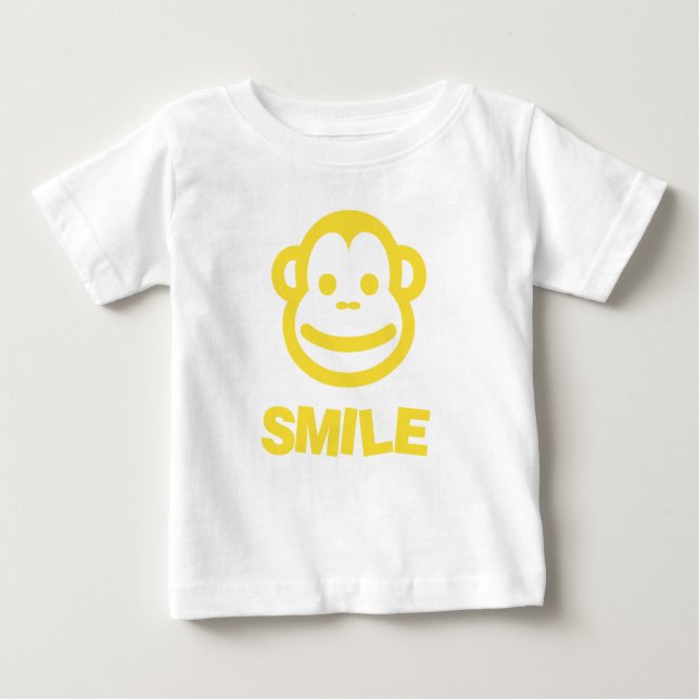 T-shirt Smile pour bébé avec singe cheeky (Devant)