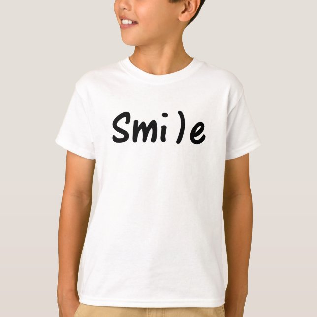 T-shirt Smile Smile Happy Word Image (Devant)