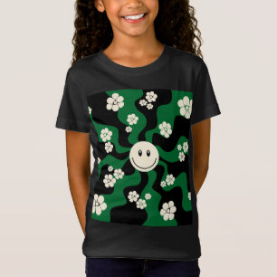 T-Shirt Smile - Vert, Crème et Noir