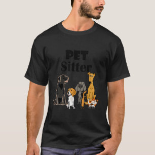 T-shirt Smilehdtees Funky Animal Sitter Chien Et Chat Cart