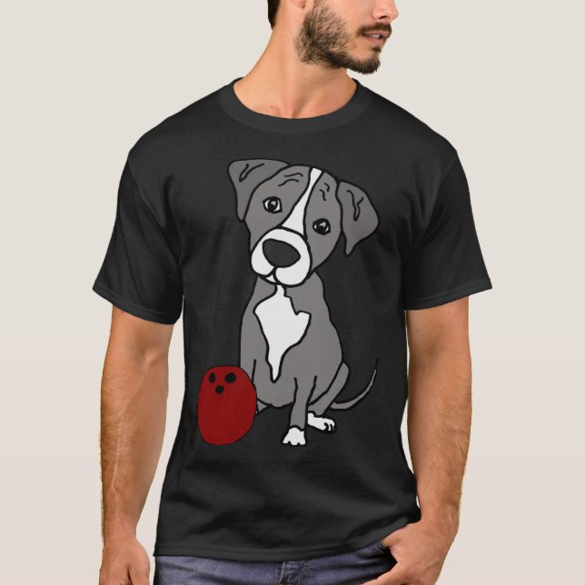 T-shirt Smilenowteesa  Greyhound Pitbull Dog Bowling (Devant)