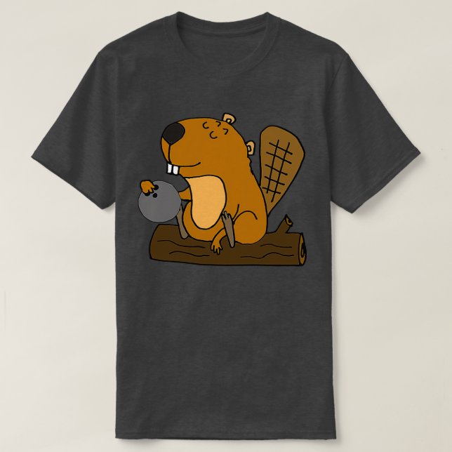 T-shirt Smilesanim Funny Beaver Bowling (Design devant)
