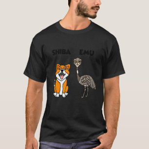 T-shirt Smileteesanim Shiba Inu Dog Et Emu Bird Shiba E