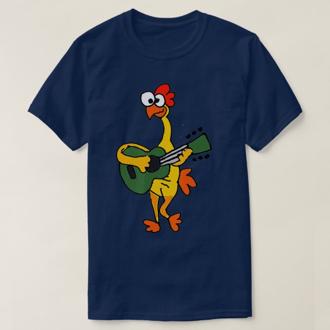 T-shirt Smileteesfunnya Funny Caoutchouc Poulet Jouer Guit (Design devant)