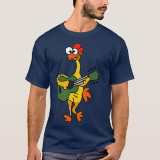 T-shirt Smileteesfunnya Funny Caoutchouc Poulet Jouer Guit