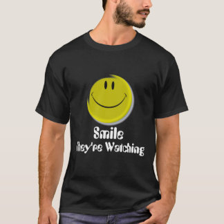 T-shirt Smiley-visage, ils observent, sourire