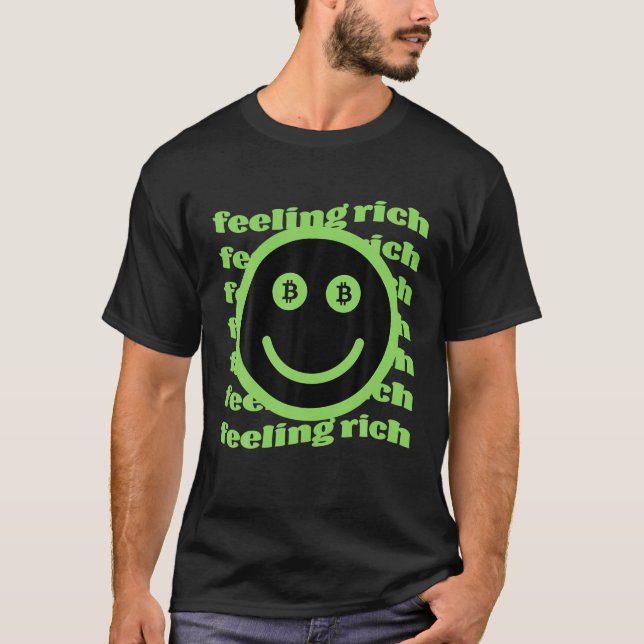 T-shirt Smiley Wink Face Crypto Coin Bitcoin Investor Feel (Devant)