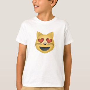 T-shirt Smiling Cat Face With Heart Shaped Eyes Emoji