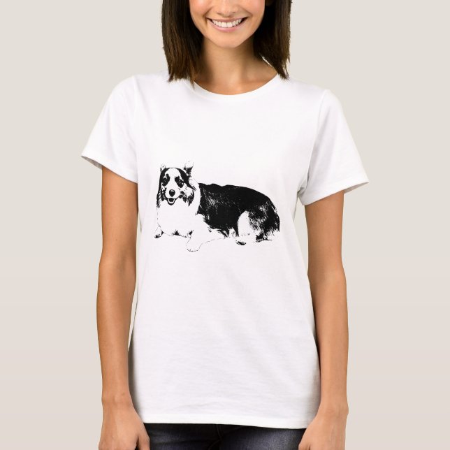 T-shirt Smiling Corgi at Ease (Devant)