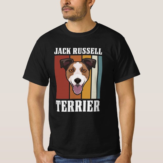 T-shirt Smiling Jack Russell Terrier Retro (Devant)