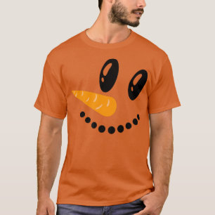 T-shirt Smiling Snowman Face Carrot Nose Funny Snow Man Wi