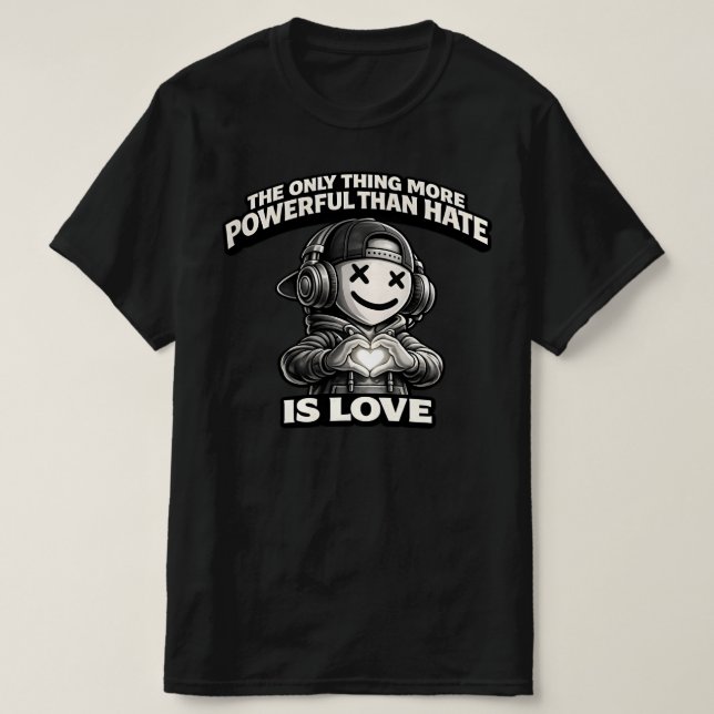 T-shirt Smiling X-Eyes Streetwear Icon - Love Over Hate  (Design devant)
