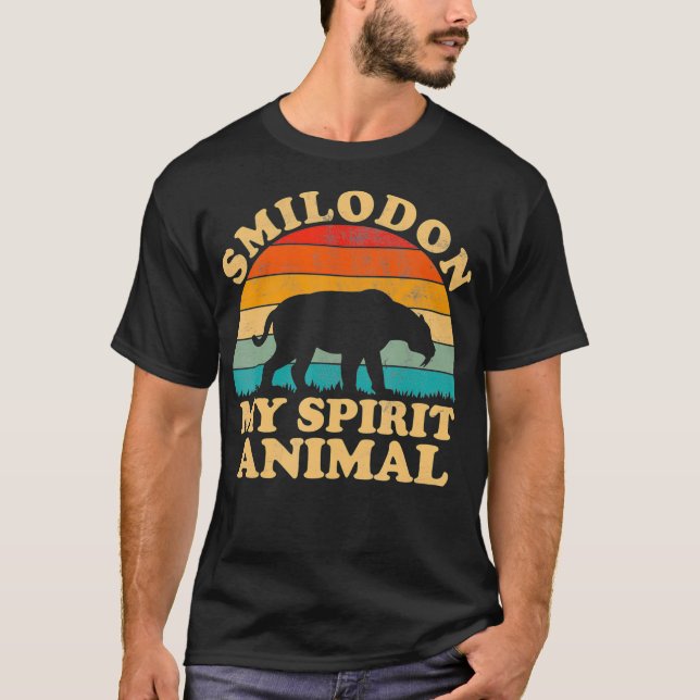 T-shirt Smilodon Est Mon Esprit Animal Saber Tooth Tiger P (Devant)