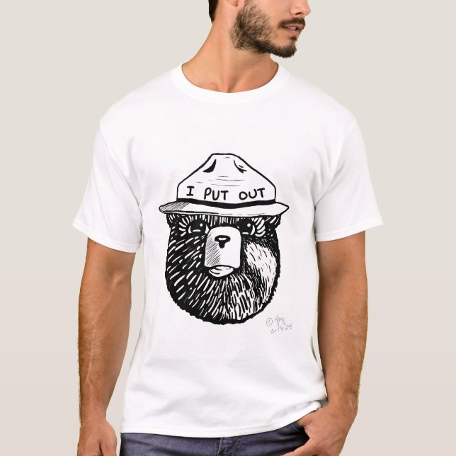 T-shirt Smokey l'ours éteint (Devant)