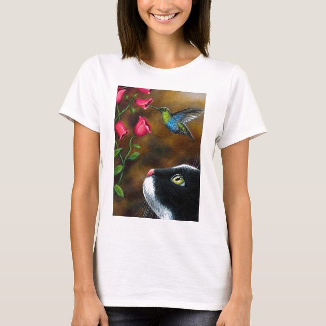 T-shirt Smoking du chat 571 avec le colibri (Devant)