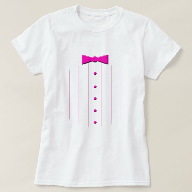 T-shirt Smoking rose de cravate (Design devant)