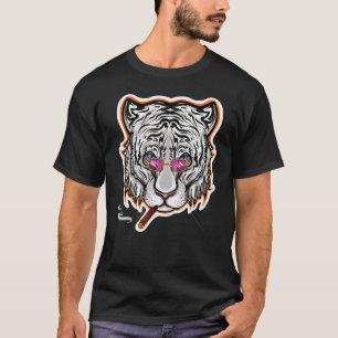 T-shirt Smoking White Tiger With Sunglasses