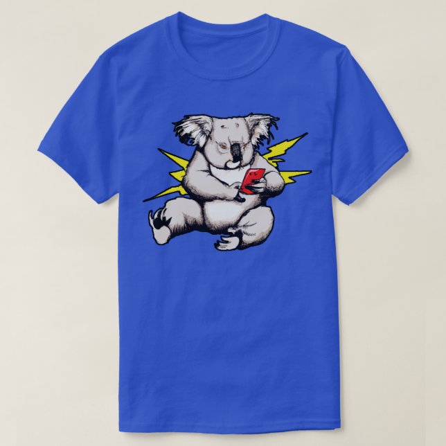 T-shirt Smombie Coala Bored Coala Avec Téléphone Mobile (Design devant)
