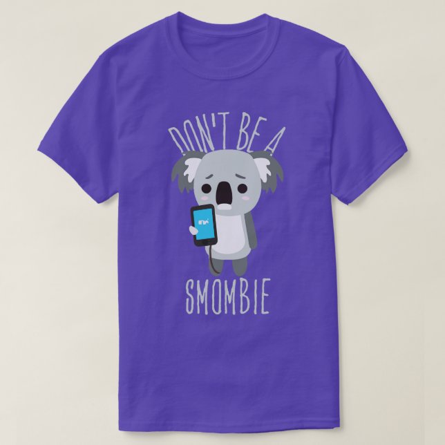T-shirt Smombie Coala Bored Coala Avec Téléphone Mobile 3 (Design devant)