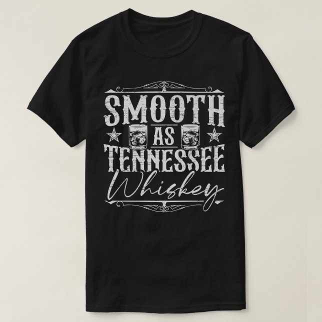 T-shirt Smooth as Tennessee Whiskey bourbon en détresse (Design devant)