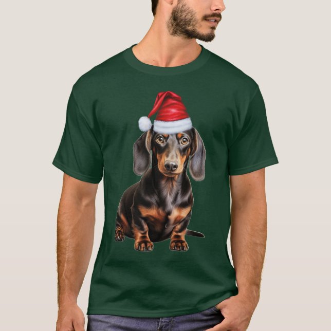 T-shirt Smooth Dachshund Lover Funny Christmas Dog Holiday (Devant)