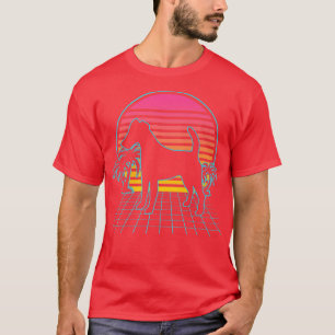 T-shirt Smooth Fo Terrier Chien Vintage 80s Vaporwave Aest