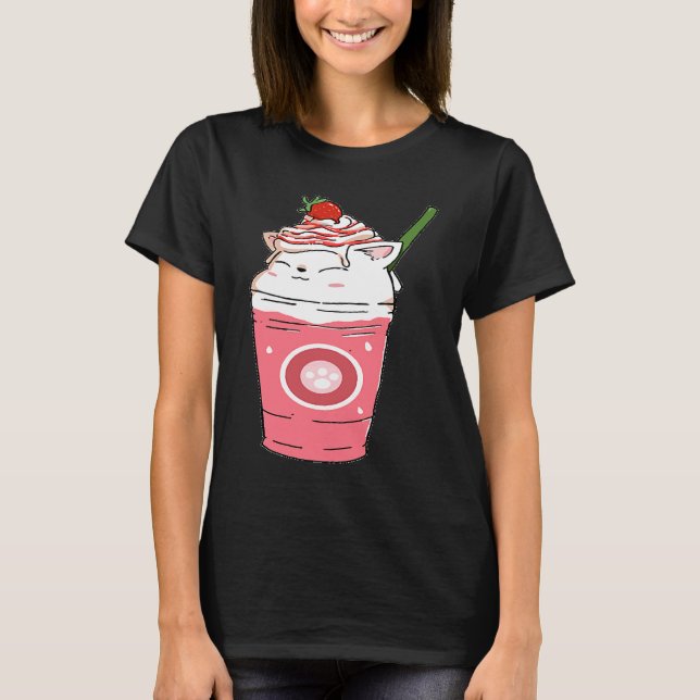 T-shirt Smoothie à la fraise Kitty Cat (Devant)