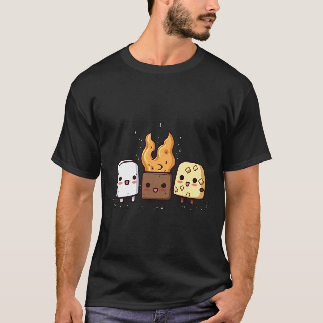 T-shirt S'More Marshmallow Smores Camper Camg Kawaii (Devant)