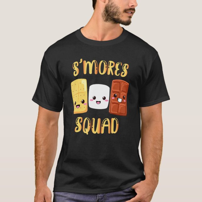 T-shirt S'mores Marshmallows Smores Squad Camping (Devant)