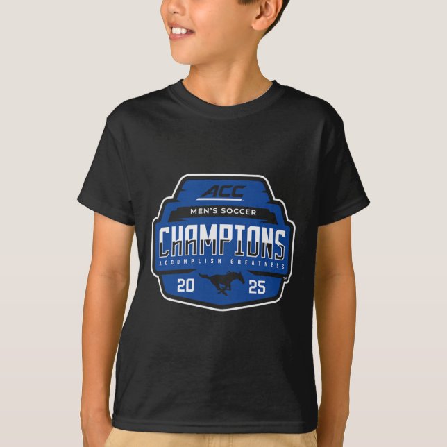 T-shirt Smu Mustangs Acc Champs 2025 Men's Soccer _1  (Devant)