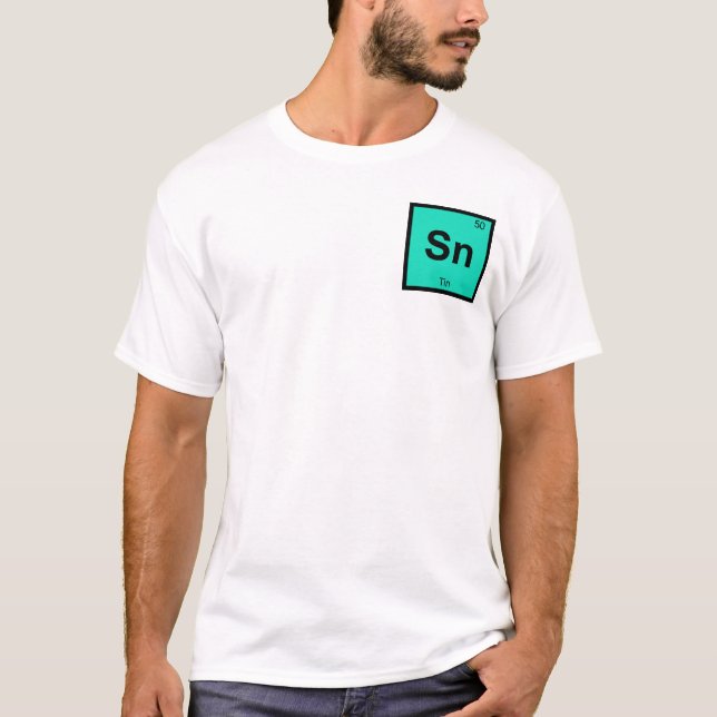 T-shirt Sn - Chimie Tin Élément de symbole de table périod (Devant)