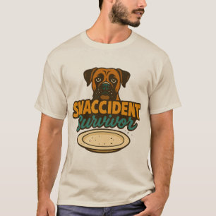 T-shirt "SNACCIDENT Survivor" Funny Boxer Chien
