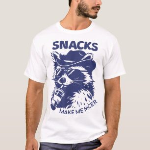 T-shirt Snacks Me Nicer Raccoon Animal Sarcastique