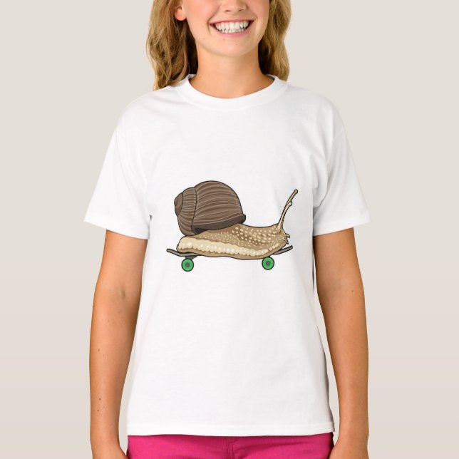T-shirt Snail as Skateboard avec Skateboard (Devant)