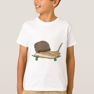 T-shirt Snail as Skateboard avec Skateboard