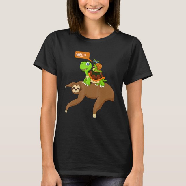 T-shirt Snail équitation Sloth et Turtle Funny Running Tee (Devant)