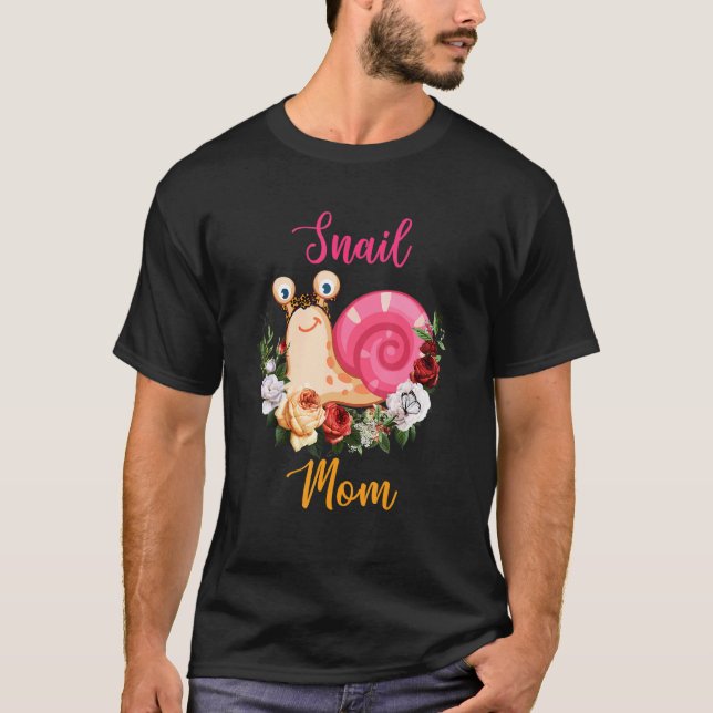 T-shirt Snail Maman Floral Snail Bow Cravate Amoureux Fête (Devant)